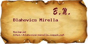 Blahovics Mirella névjegykártya